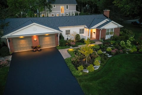 residential landscape design front of house landscape lighting